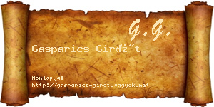 Gasparics Girót névjegykártya